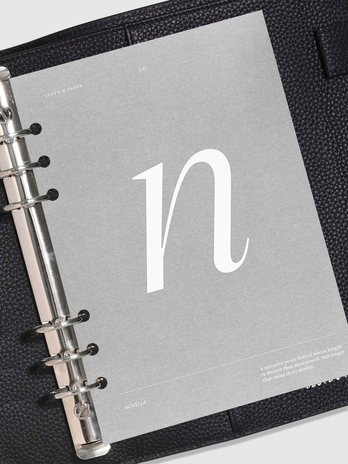 Monogram Vellum Planner Dashboard N in use in a leather planner.