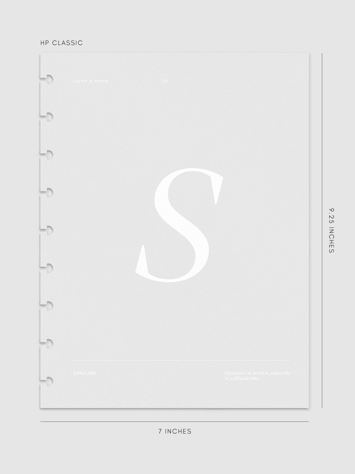 Monogram Vellum Planner Dashboard S in HP Classic displayed on a neutral background. 