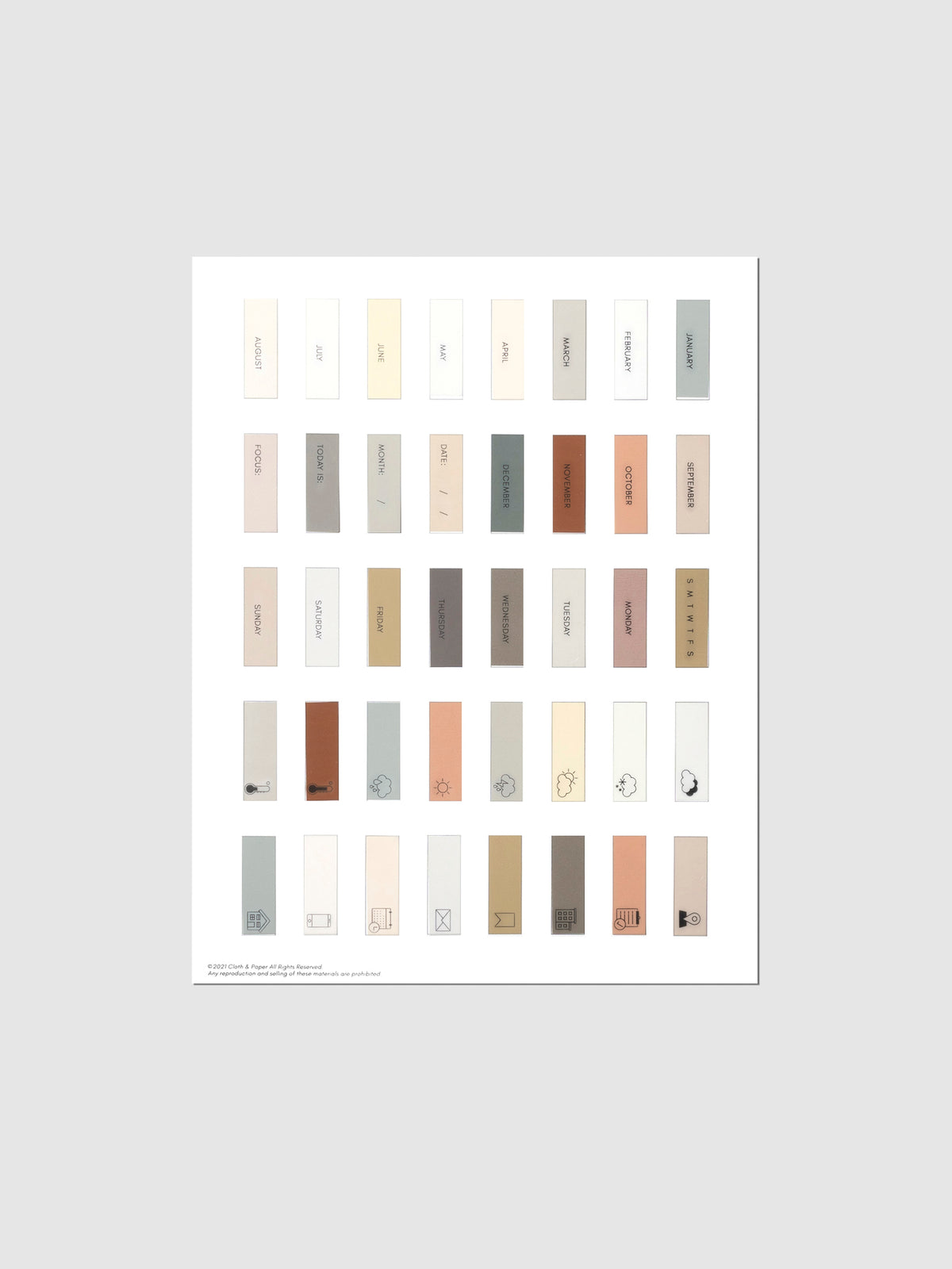 Page Flag Printable | Essentials page with page flags adhered to it and printed on.
