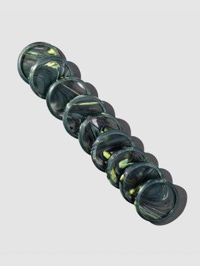 Set of nine 0.75 Inch Green Marble Planner Discs.