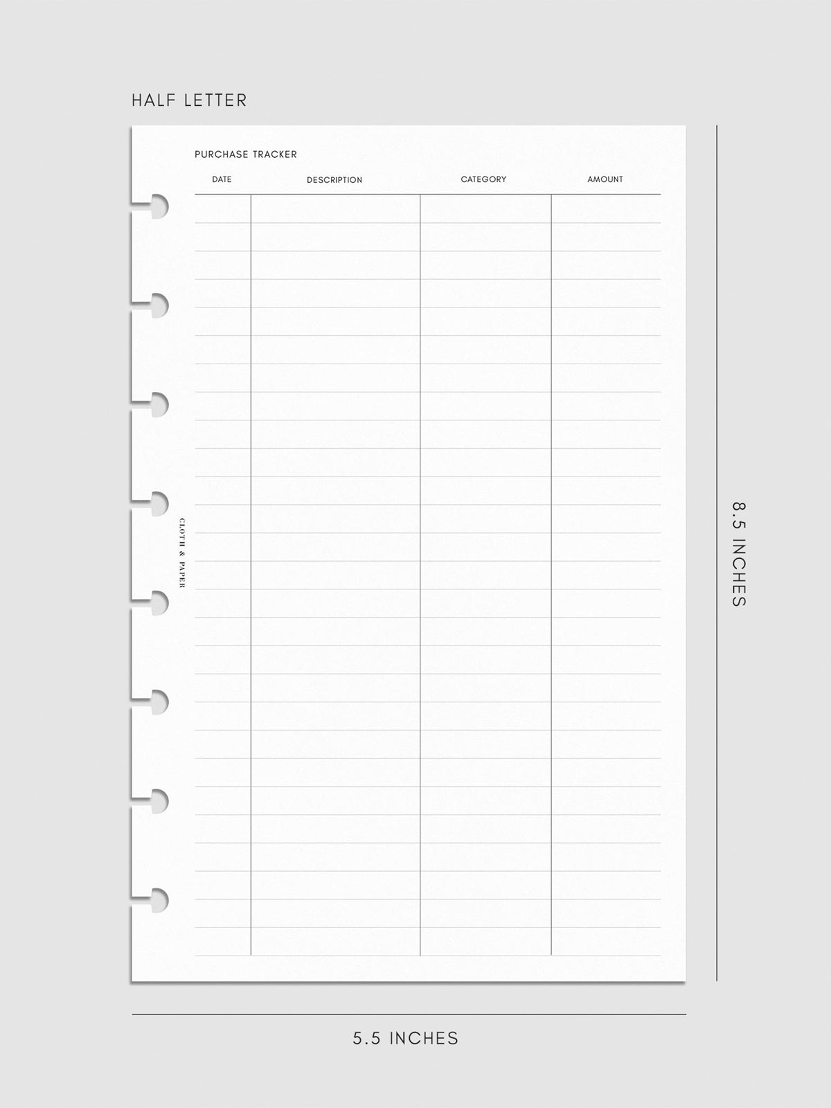 Digital mockup of inserts in Half Letter.
