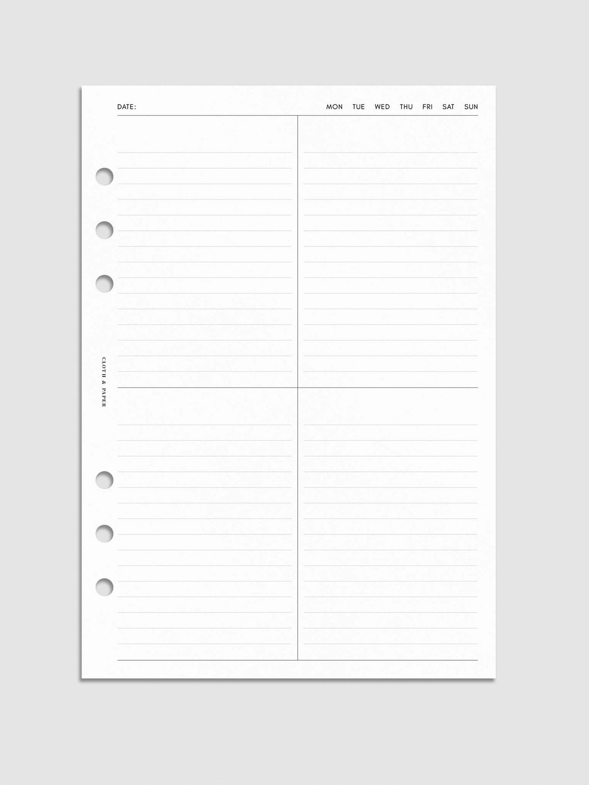 Digital mockup of inserts in A5.
