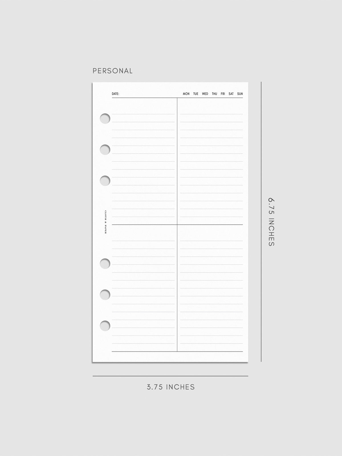 Digital mockup of inserts in Personal.