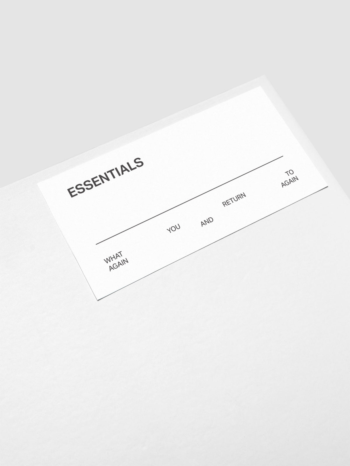 Close up of the Essentials label sticker applied to the exterior of the Storage Book 4.0.