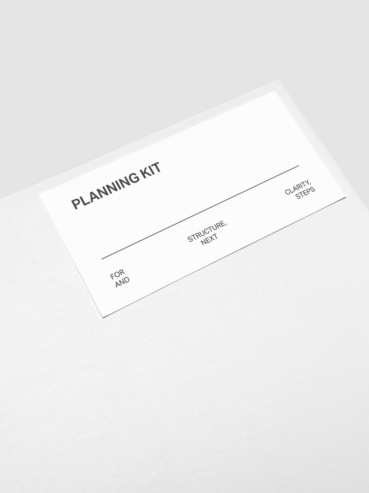 Close up of the Planning Kit label sticker applied to the exterior of the Storage Book 4.0.