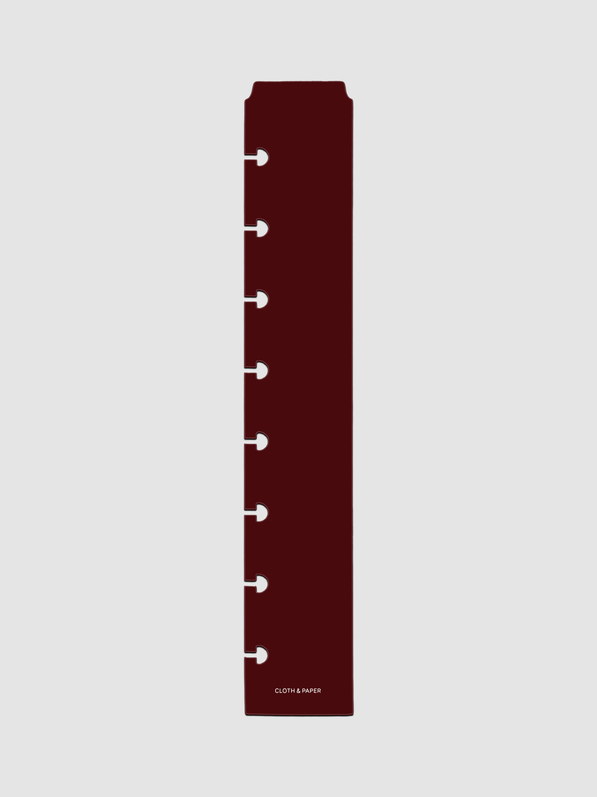 Bordeaux (dark red) Narrow Page Marker for Half Letter planners.