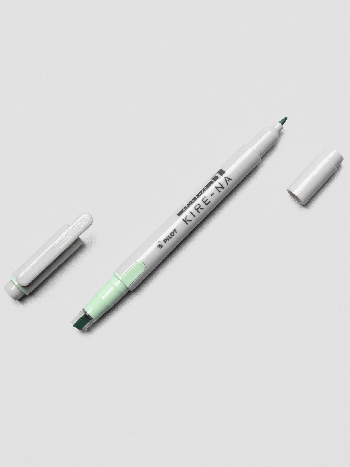 Pilot Kire-Na highlighter in Pale Green on white background.