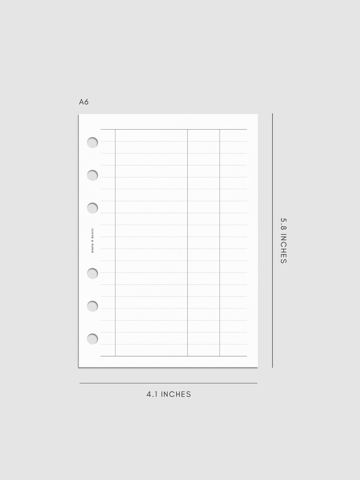Digital mockup of insert in A6