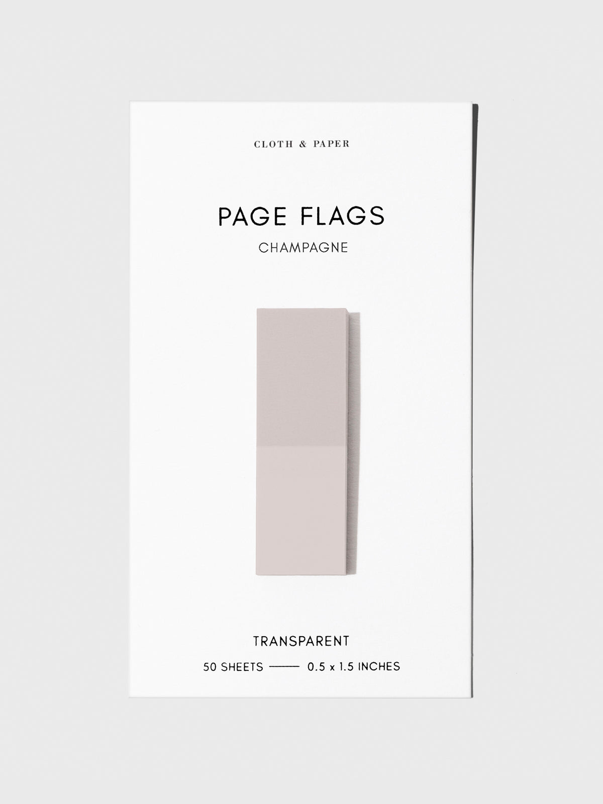 Page flag displayed on a neutral background. Color pictured is Champagne.