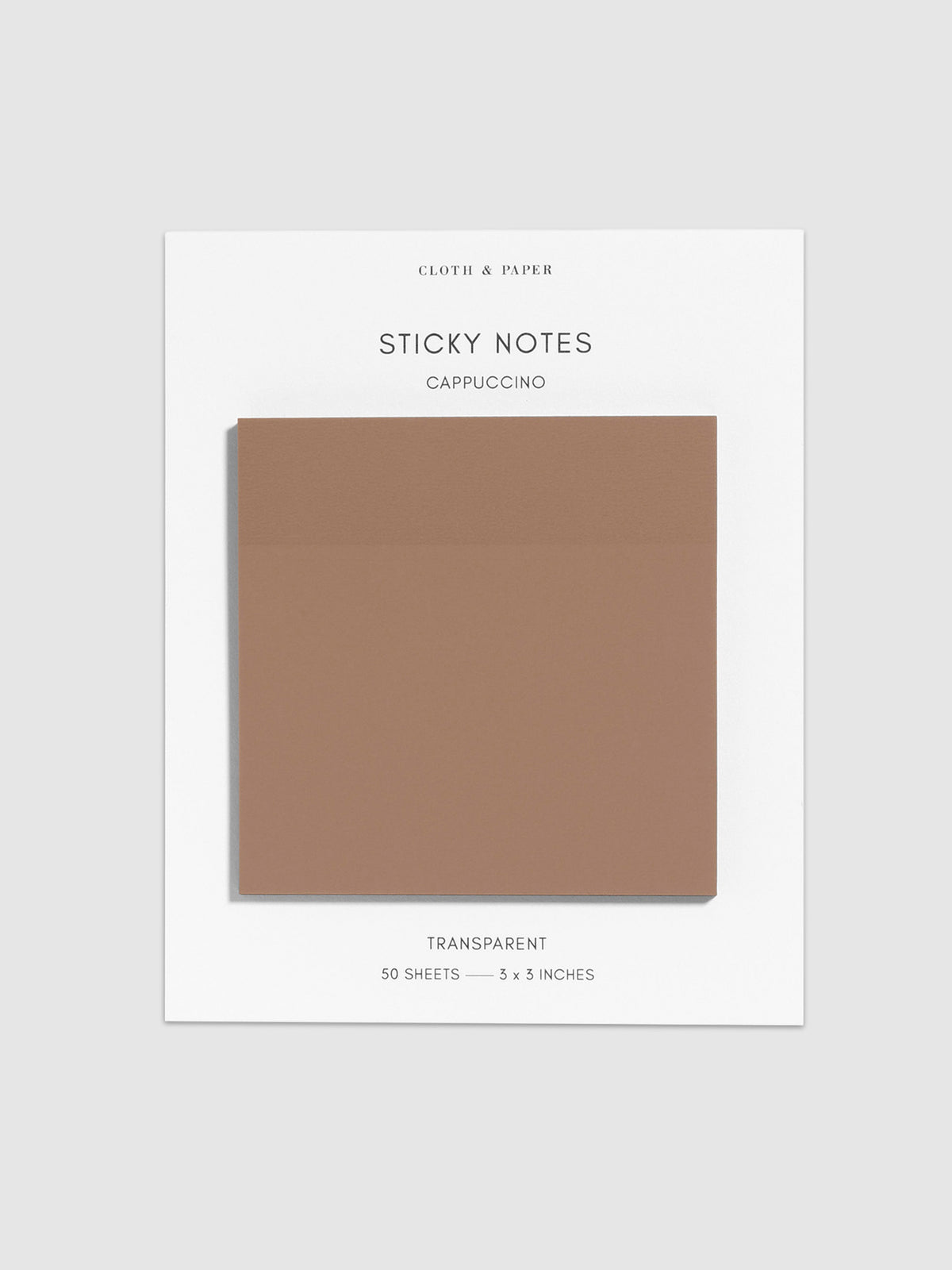 Sticky notes on their backing displayed on a neutral background. Color pictured is Cappuccino.