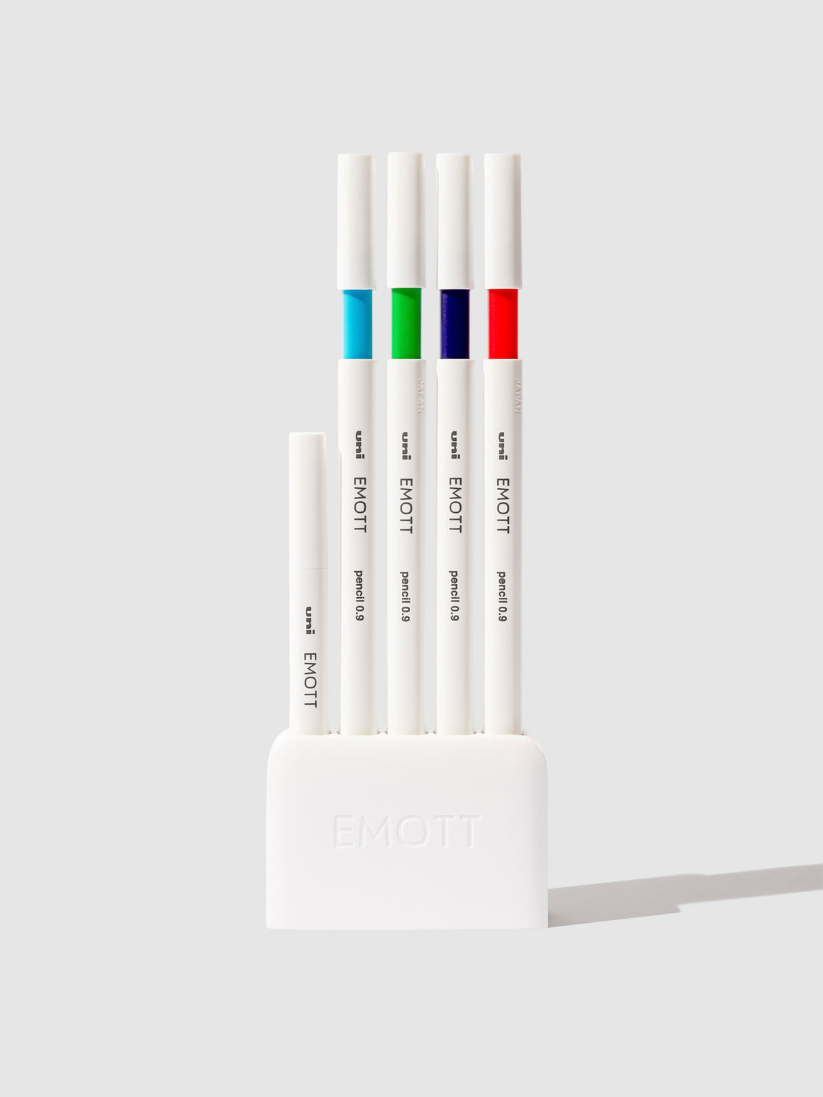 Refreshing color pencils displayed on a neutral background.