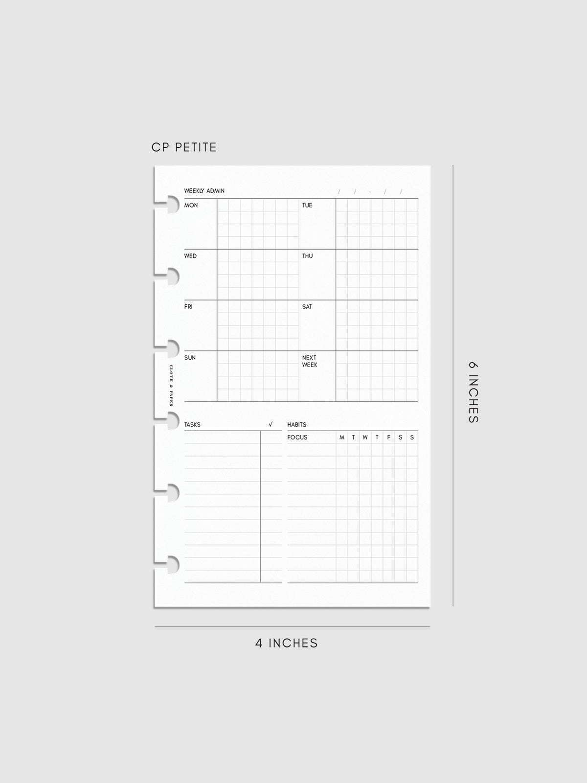 Digital mockup of insert in CP Petite sizing. 