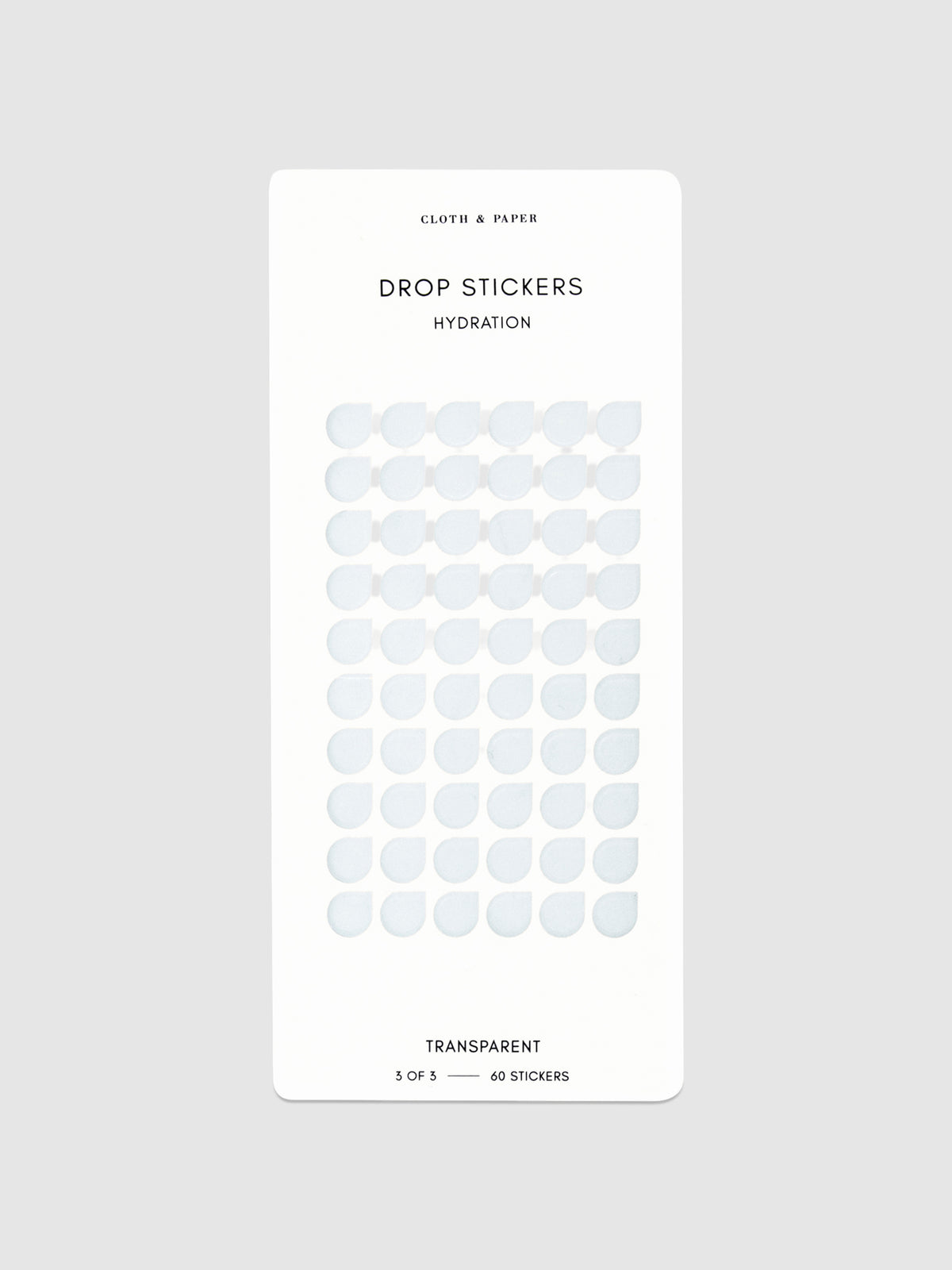 Drops sticker sheet displayed on a white background.