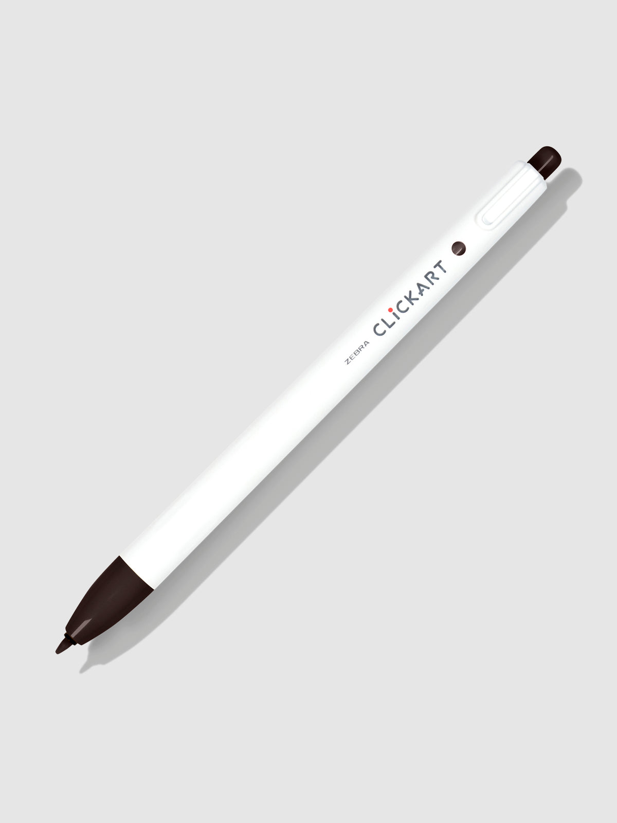 Zebra Clickart Marker, Dark Brown, Cloth and Paper. Marker on a neutral background tilted to the right.