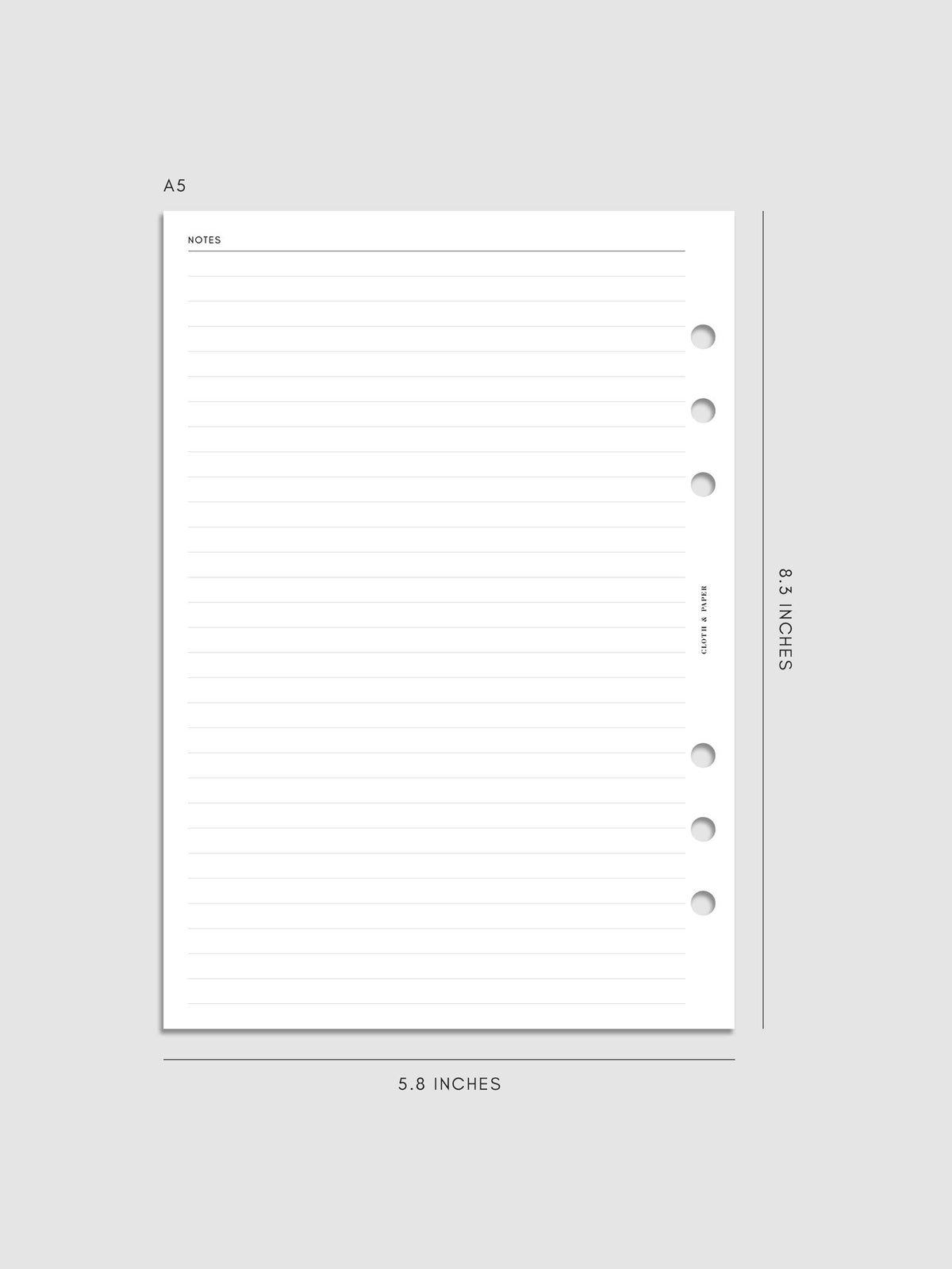 Digital mockup of insert in A5.